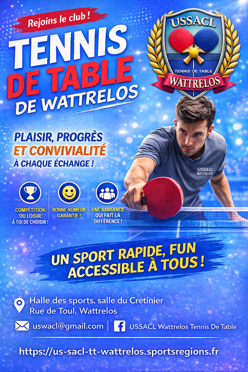 Rejoint le club de tennis de table de wattrelos
