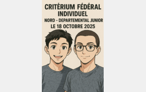 critérium fédéral départemental nord - jeunes - 1er tour - le 18 Octobre 2025