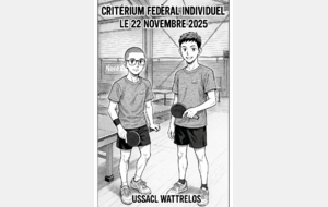 critérium fédéral départemental nord - jeunes - 2e tour - le 22 Novembre 2025